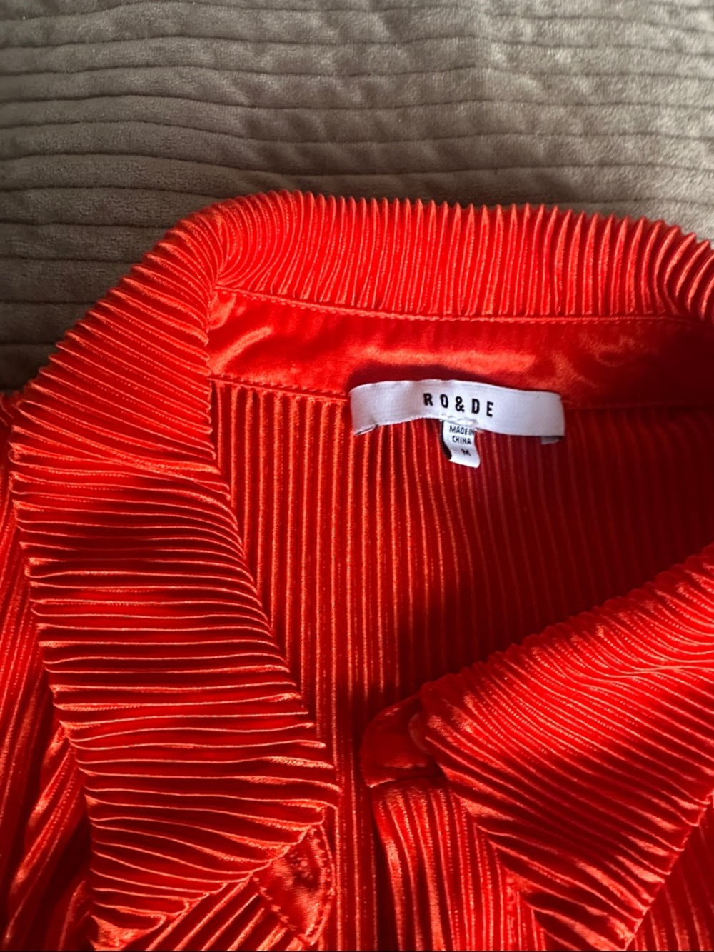 Deep Orange Pleated Button-Up Pants set - Picture 2 of 5